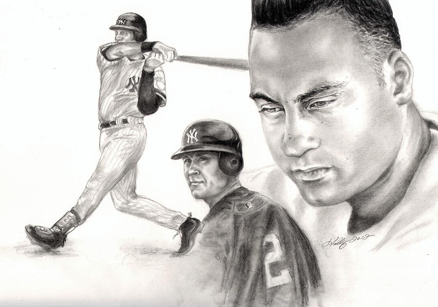 900x631 Derek Jeter Drawing - Derek Jeter Drawing