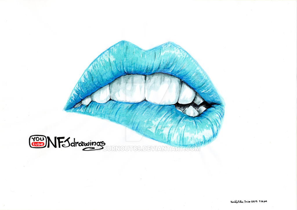 1024x724 Speed Drawing Blue Lips Video In Description - Description Drawing
