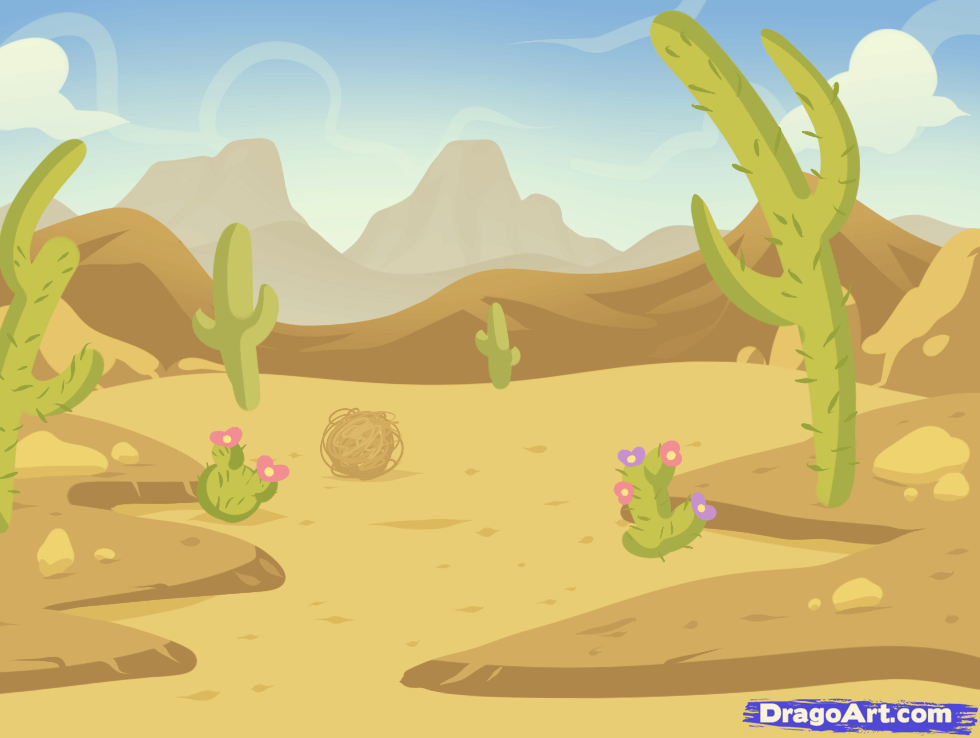 980x738 How To Draw Deserts, Step - Desert Drawing