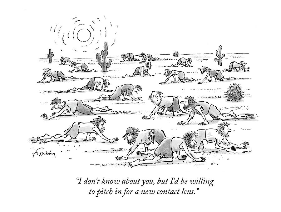 900x678 many people crawl lost in a desert drawing - Desert Drawing