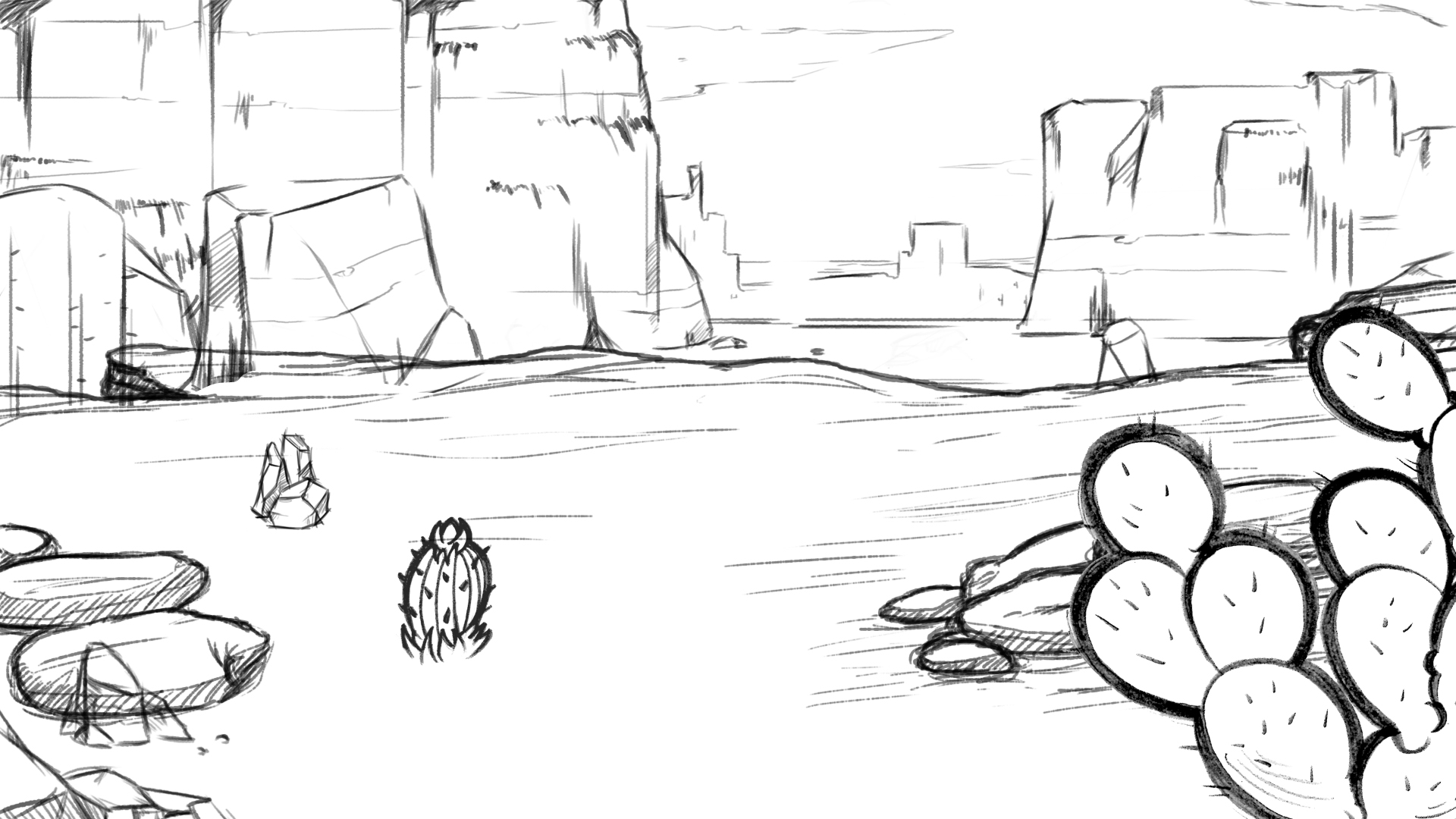 1920x1080 Br Desert Line Drawing Blade - Desert Drawing