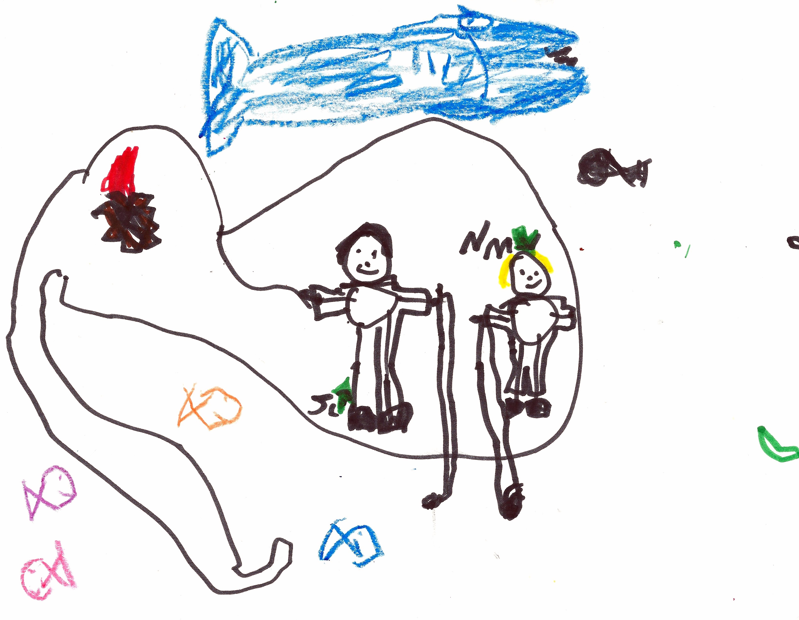 3268x2536 Drawings Of Kids And Their Friends - Desert Drawing For Kids