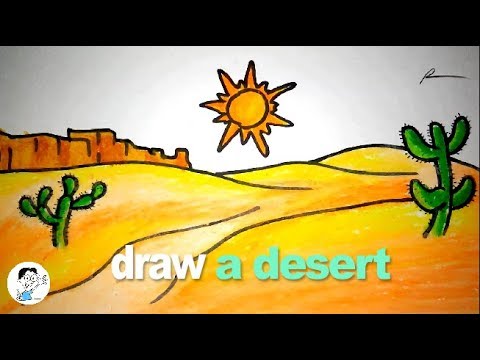 480x360 Wow Very Easy To Draw A Desert For Kids - Desert Drawing For Kids