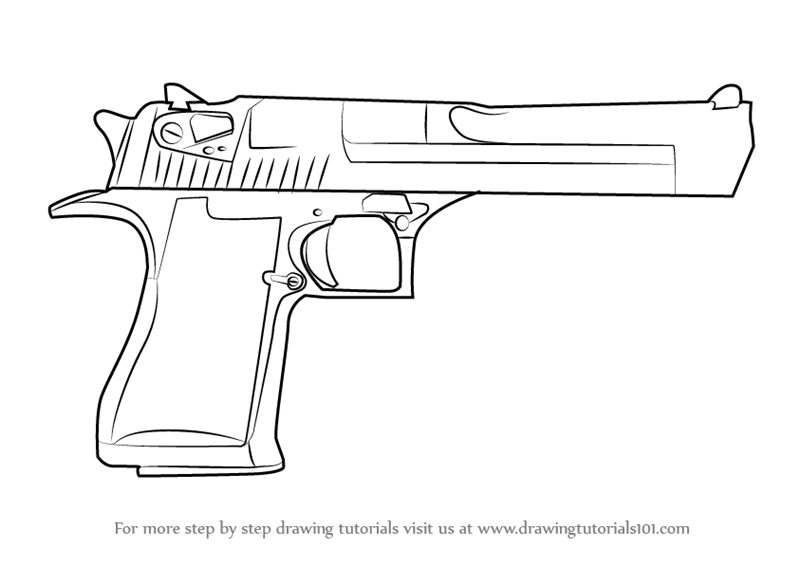 800x565 Learn How To Draw Imi Desert Eagle - Desert Drawing Pictures