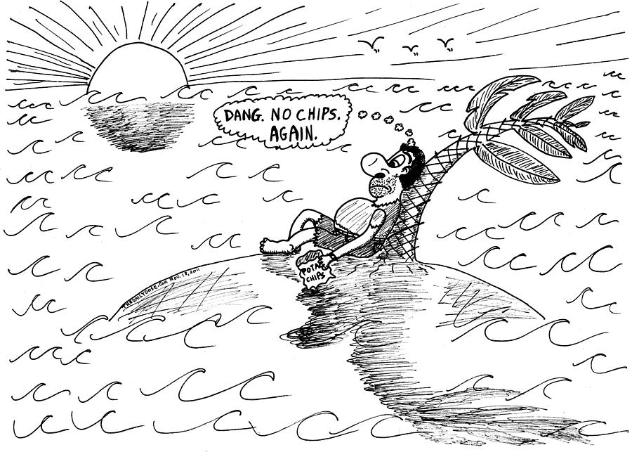 900x643 desert island cartoon drawing - Desert Island Drawing