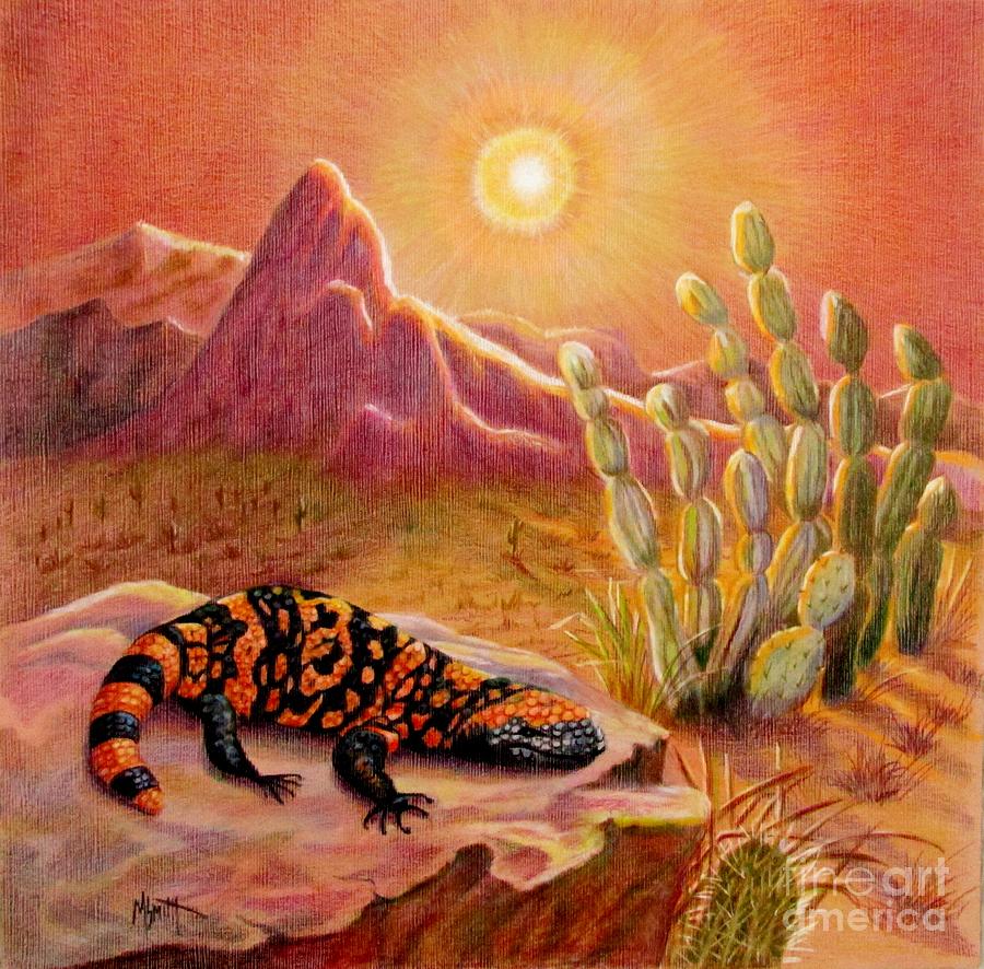 900x886 Sizzling Heat Drawing - Desert Landscape Drawing