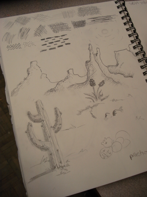 480x640 a faithful attempt southwestern pen ink landscape drawing - Desert Landscape Drawing