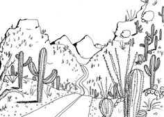 236x168 Best Desert Landscape Images Visual Arts, Art Education - Desert Landscape Drawing
