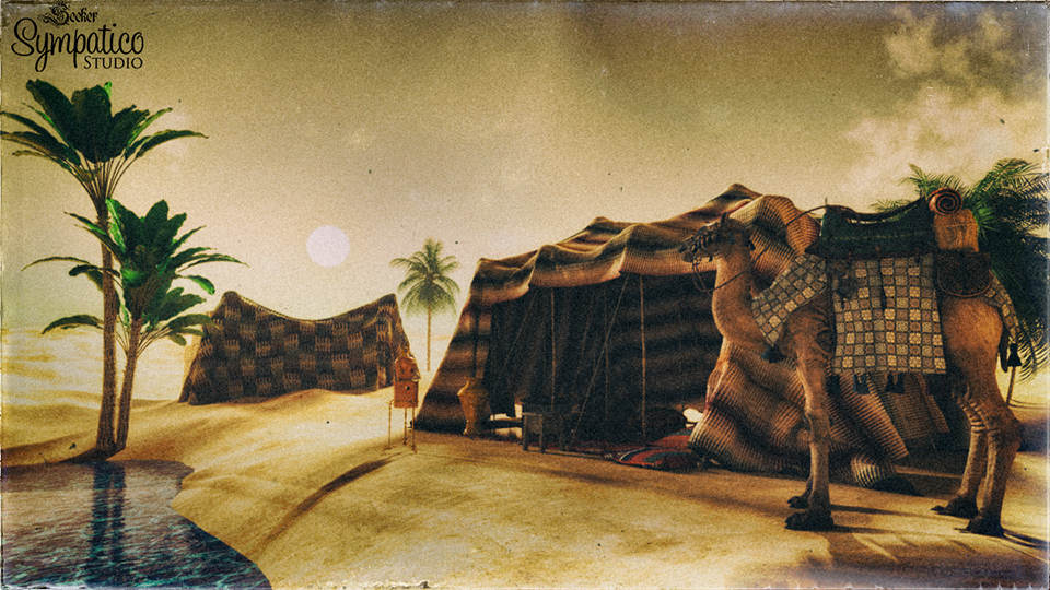 960x540 desert oasis - Desert Oasis Drawing