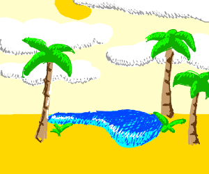 300x250 a desert oasis drawing - Desert Oasis Drawing