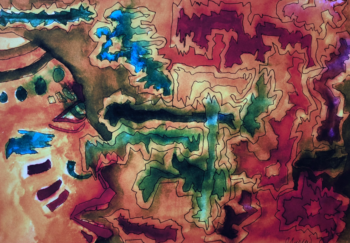 1174x818 Jerry Garcia Desert Scene Drawing - Desert Scene Drawing