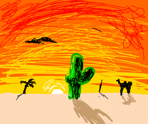 300x250 Aesthetic Desert Scene - Desert Scene Drawing