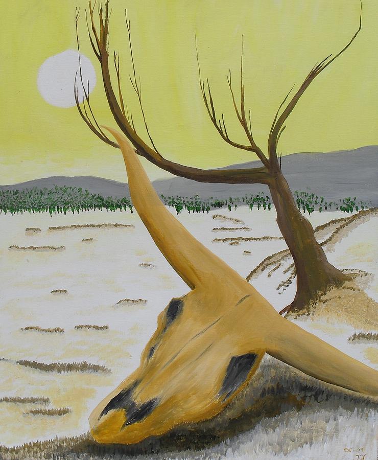 740x900 Desert Skull Painting - Desert Skull Drawing