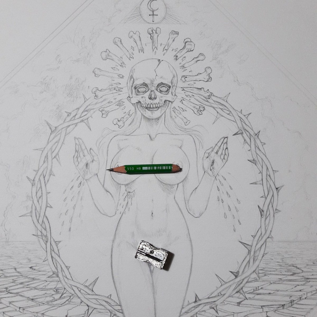 1200x1200 Eeriette On Twitter The Skull Goddess - Desert Skull Drawing