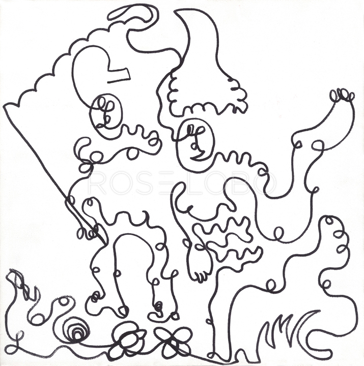 715x720 Rose Lobo Art Design Modern Expressionism Abstract Artwork - Design Line Drawing