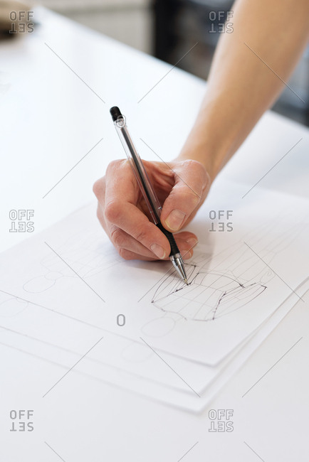 434x650 close up view of unrecognizable fashion designer drawing sketch - Designer Drawing