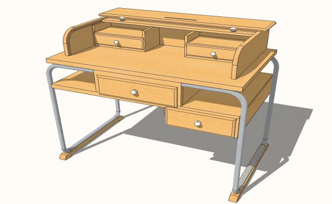 650x400 belgium children's study desk elevation drawing details skp - Desk Drawing