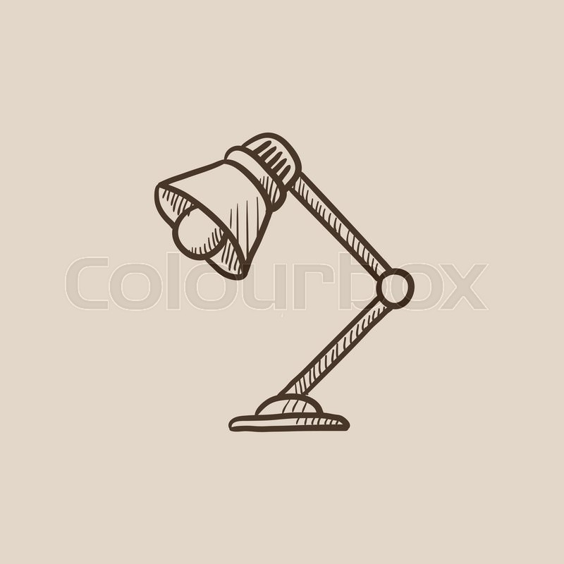800x800 Table Lamp Sketch Icon For Web, Mobile Stock Vector Colourbox - Desk Lamp Drawing