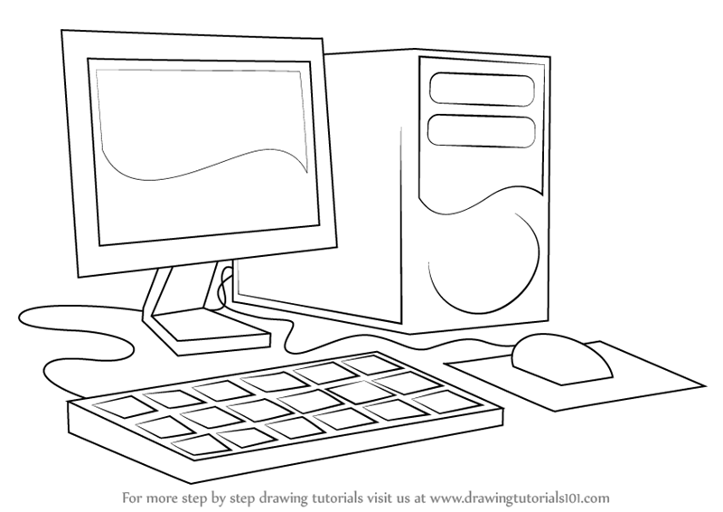 Desktop Computer Drawing at PaintingValley.com | Explore collection of ...