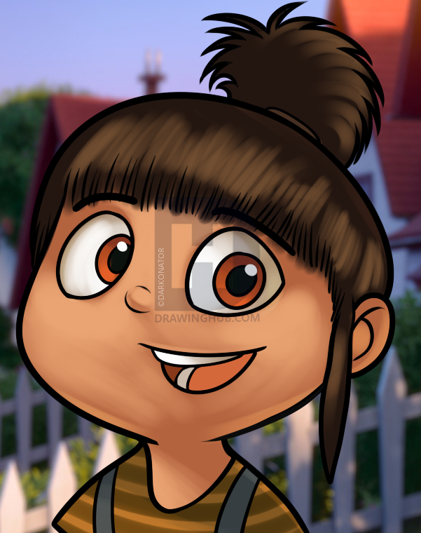 601x760 how to draw agnes from despicable me step - Despicable Me 2 Drawing