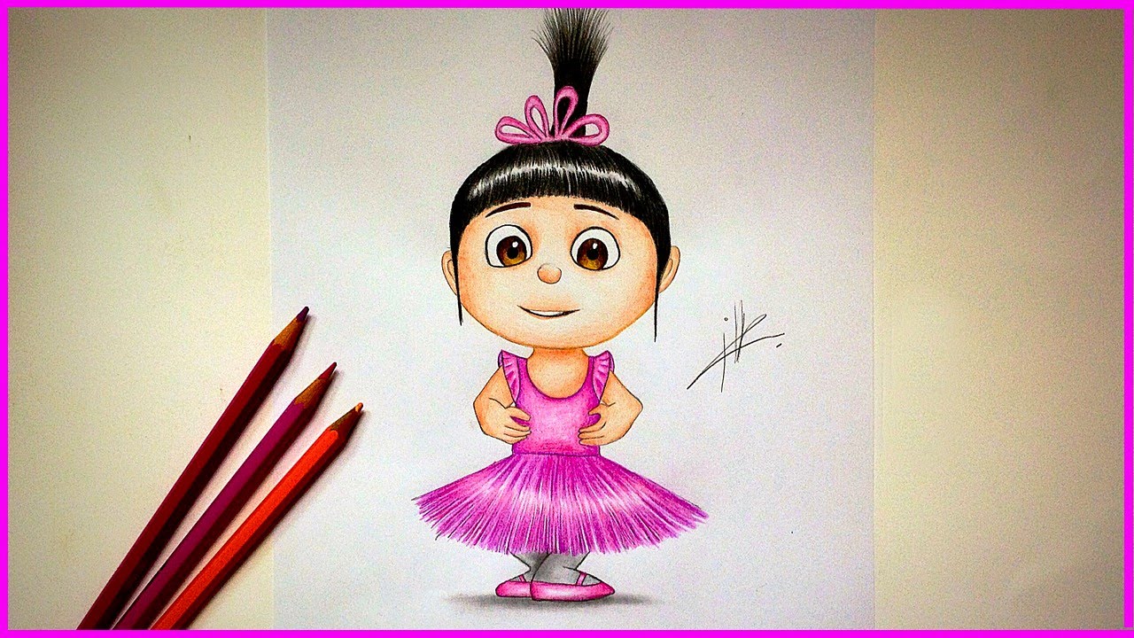 1280x720 Drawing Agnes From Despicable Me - Despicable Me Agnes Drawing