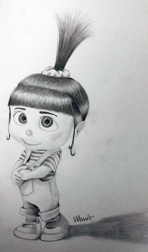 500x850 Vix Caricatures On Twitter Agnes From Despicable Me - Despicable Me Agnes Drawing
