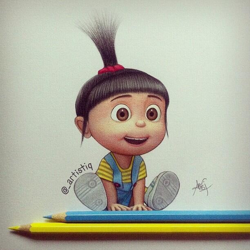 500x500 Agnes From Despicable Me Draw On We Heart It - Despicable Me Agnes Drawing