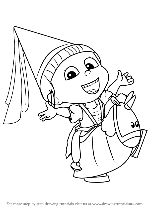 598x845 learn how to draw agnes from despicable me - Despicable Me Drawing