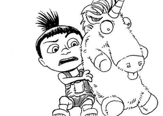 530x378 Despicable Me Unicorn Coloring Page - Despicable Me Unicorn Drawing