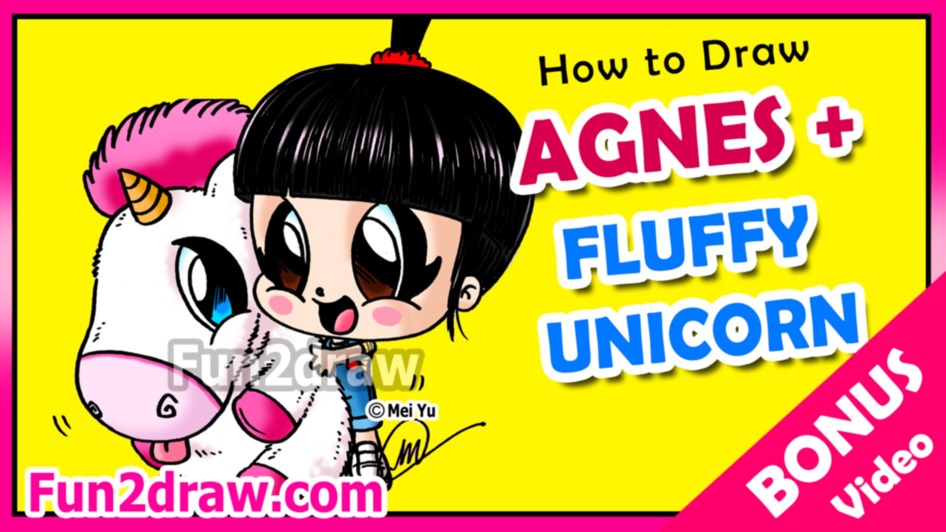 1920x1080 How To Draw A Fluffy Unicorn + Agnes From Despicable Me Kids Youtube - Despicable Me Unicorn Drawing