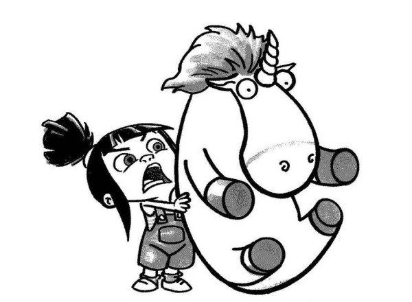 600x440 Agnes Hug Unicorn Despicable Me Coloring - Despicable Me Unicorn Drawing
