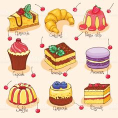 Dessert Drawings at PaintingValley.com | Explore collection of Dessert ...