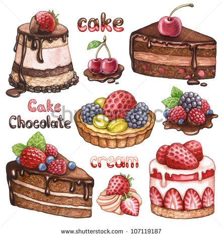 443x470 Watercolour Dessert - Dessert Drawings
