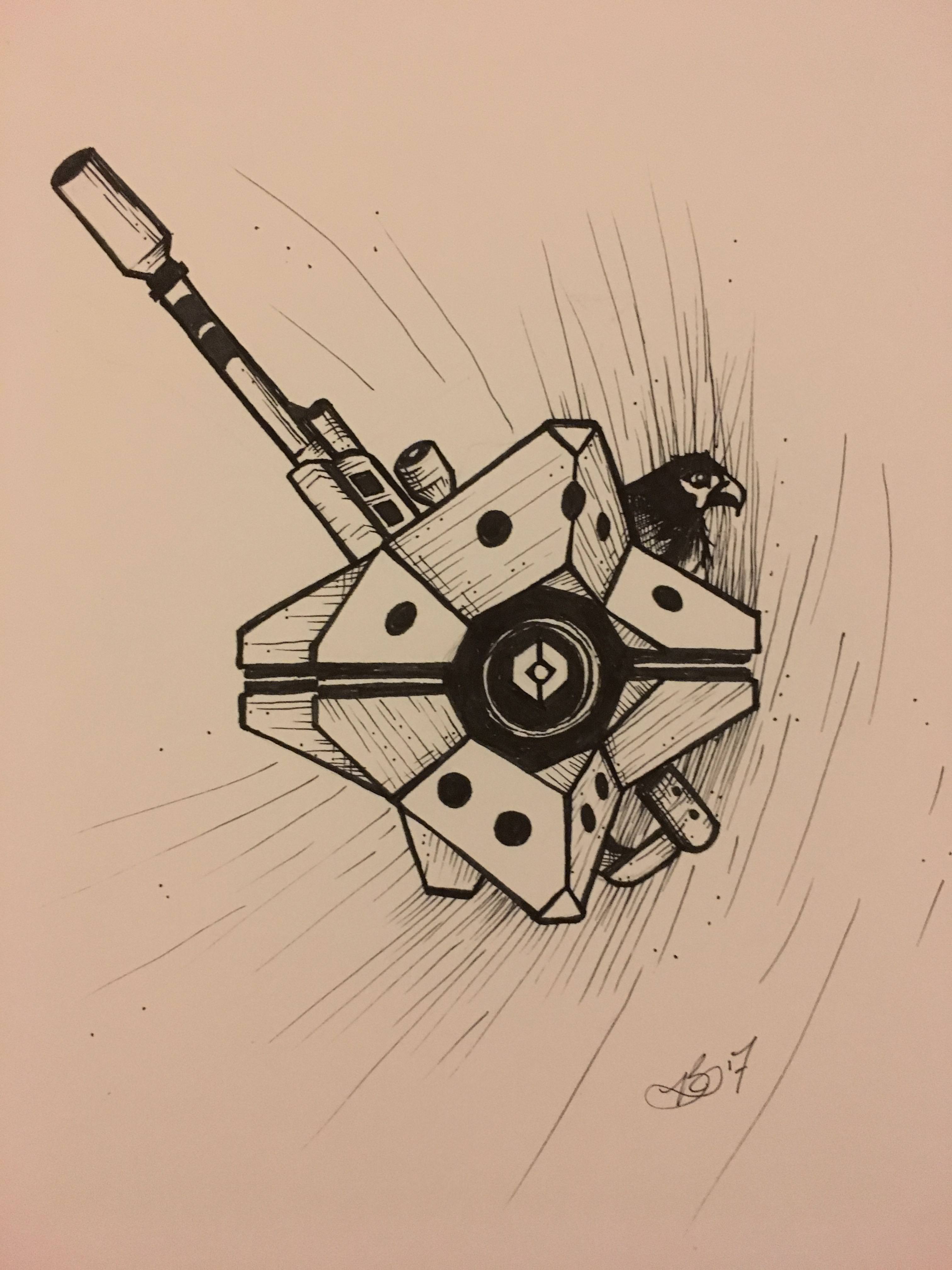3024x4032 destiny ghost drawing for inktober! - Destiny Drawing