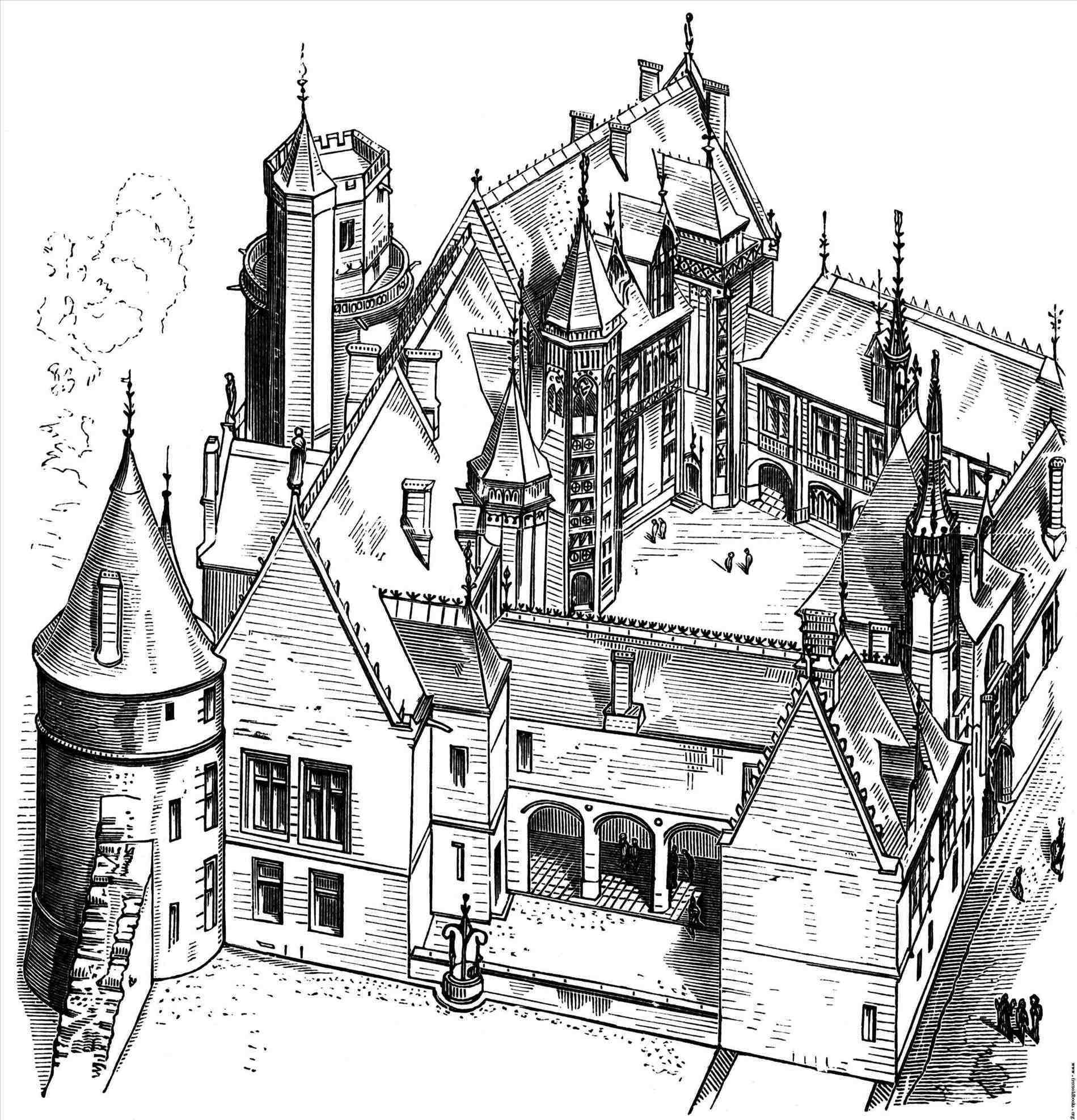 1899x1975 Gothic House Drawing - Destroyed House Drawing
