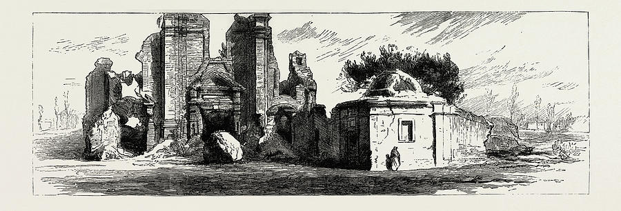 900x306 ruins of the old city of mendoza, destroyed - Destroyed House Drawing