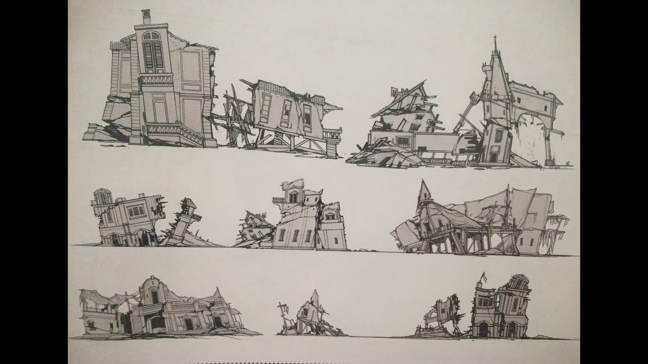 1280x720 Uncharted A Thief's End - Destroyed House Drawing