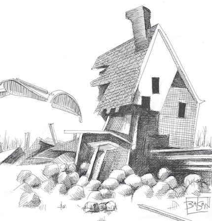 430x449 Rockland County House Destroyed For Strip Mall - Destroyed House Drawing