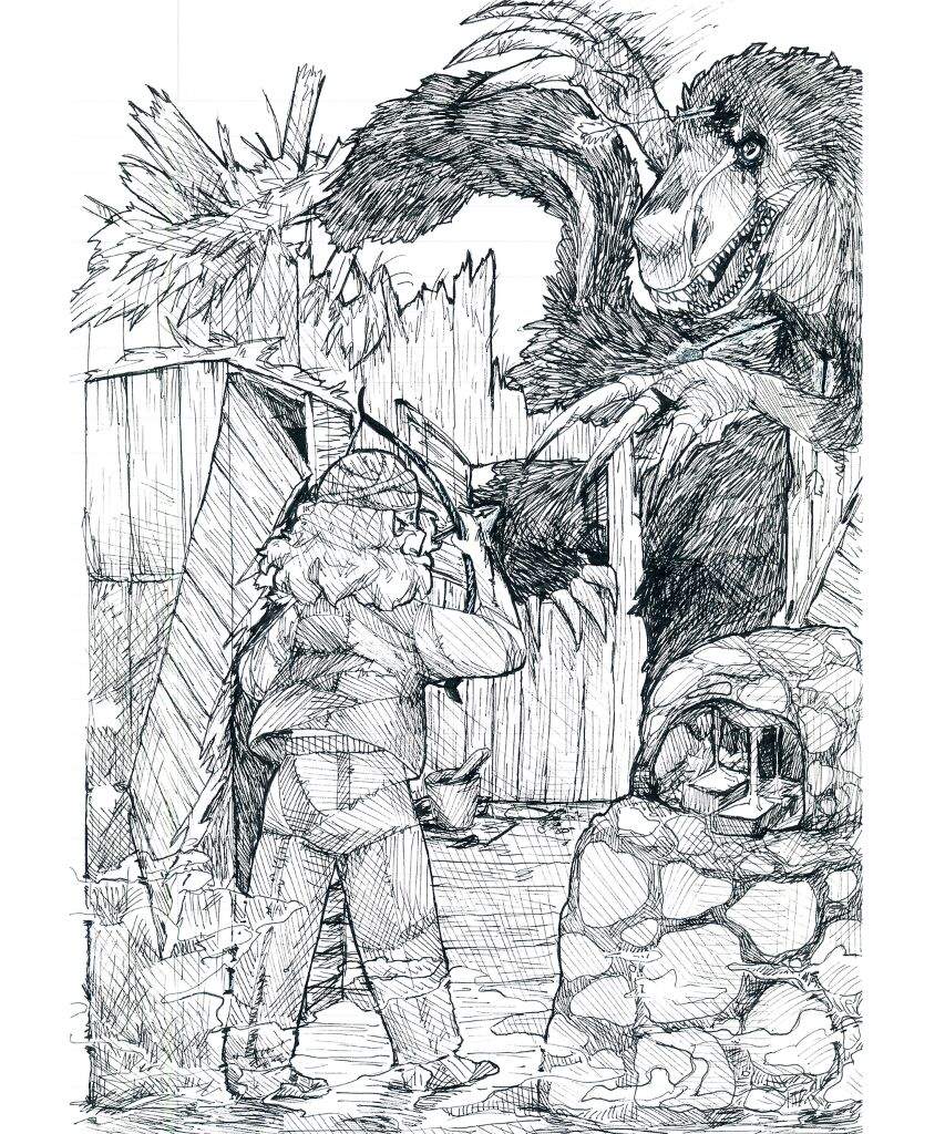 853x1024 a therizinosaurus destroyed my house i couple days ago, so i drew - Destroyed House Drawing