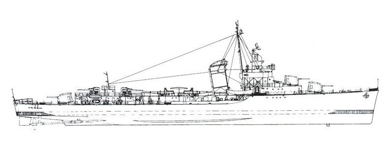789x311 uss russell - Destroyer Drawing