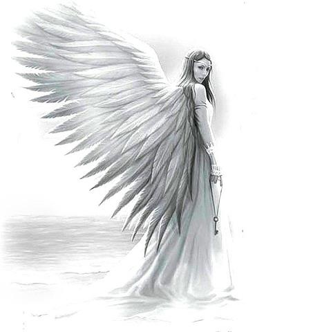 453x480 Angel Drawing - Detailed Angel Drawing