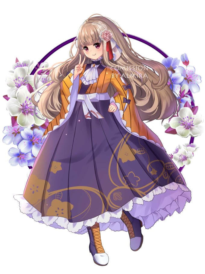 680x907 draw character in anime style with detailed colored - Detailed Anime Drawings