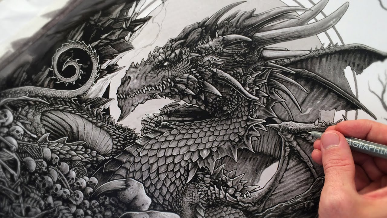Detailed Dragon Drawing at Explore collection of