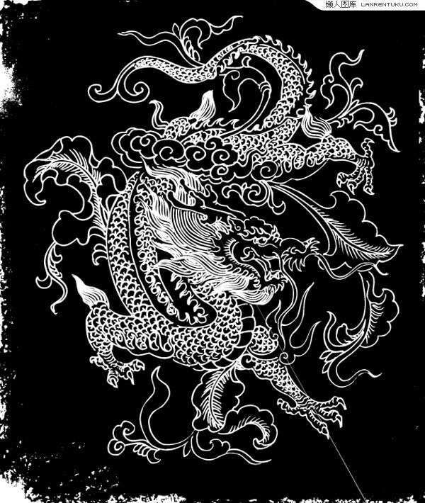 600x710 vivid and detailed line drawing dragon vector material my free - Detailed Dragon Drawing