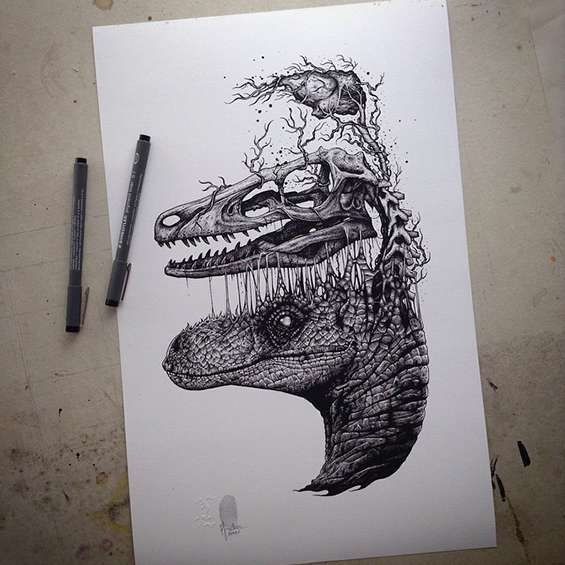 565x565 paul jackson renders incredibly detailed drawings of creatures - Detailed Drawings