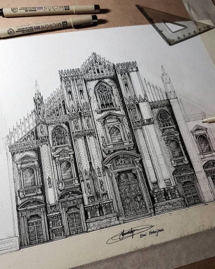 730x912 building art art drawings, building art, building drawing - Detailed Drawings