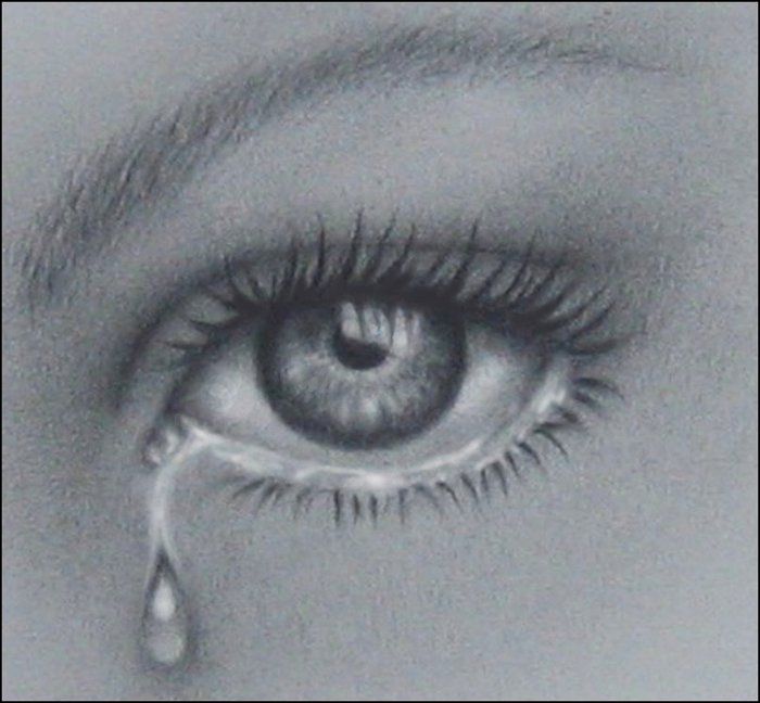 700x648 pencil drawings, detailed eye with tear focus on the detail - Detailed Eye Drawing