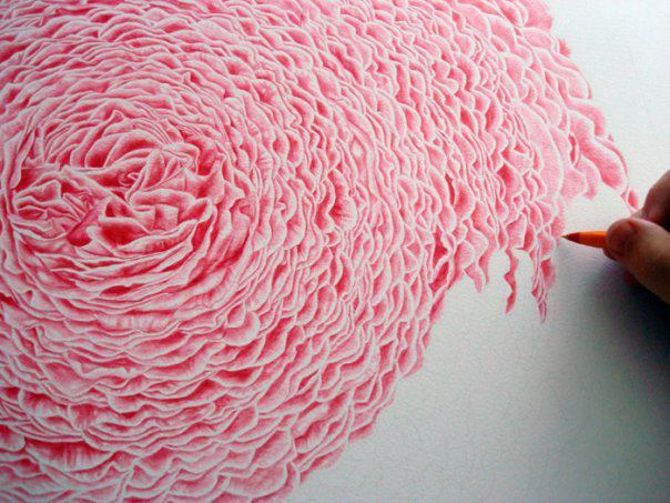 604x453 amazingly detailed flower hand drawn with a ballpoint pen - Detailed Flower Drawing