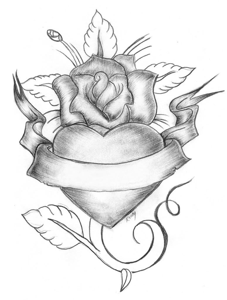 774x1024 Artwork Detailed Rose Drawings In Pencil - Detailed Heart Drawing