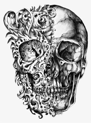 300x405 Skull Drawing Png, Transparent Skull Drawing Png Image Free - Detailed Skull Drawing